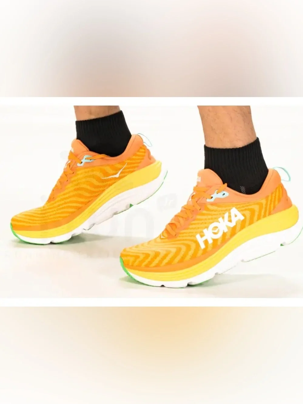 Hoka One One Gaviota 5 Men's Running Sneakers Size 7 2E Wide Solar Flare Orange